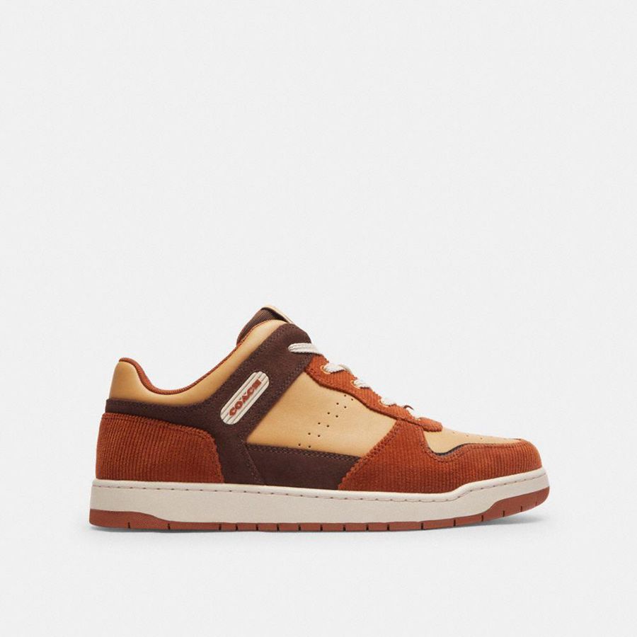 White Men COACH® C201 Sneakers | 82135EDOA