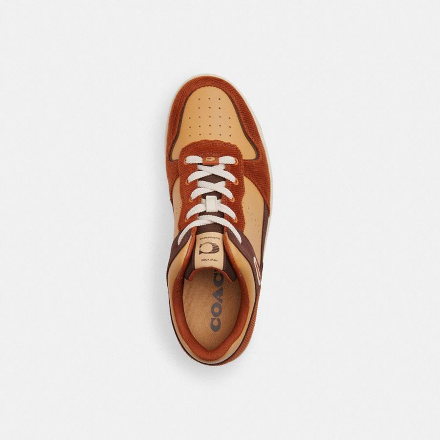 White Men COACH® C201 Sneakers | 82135EDOA