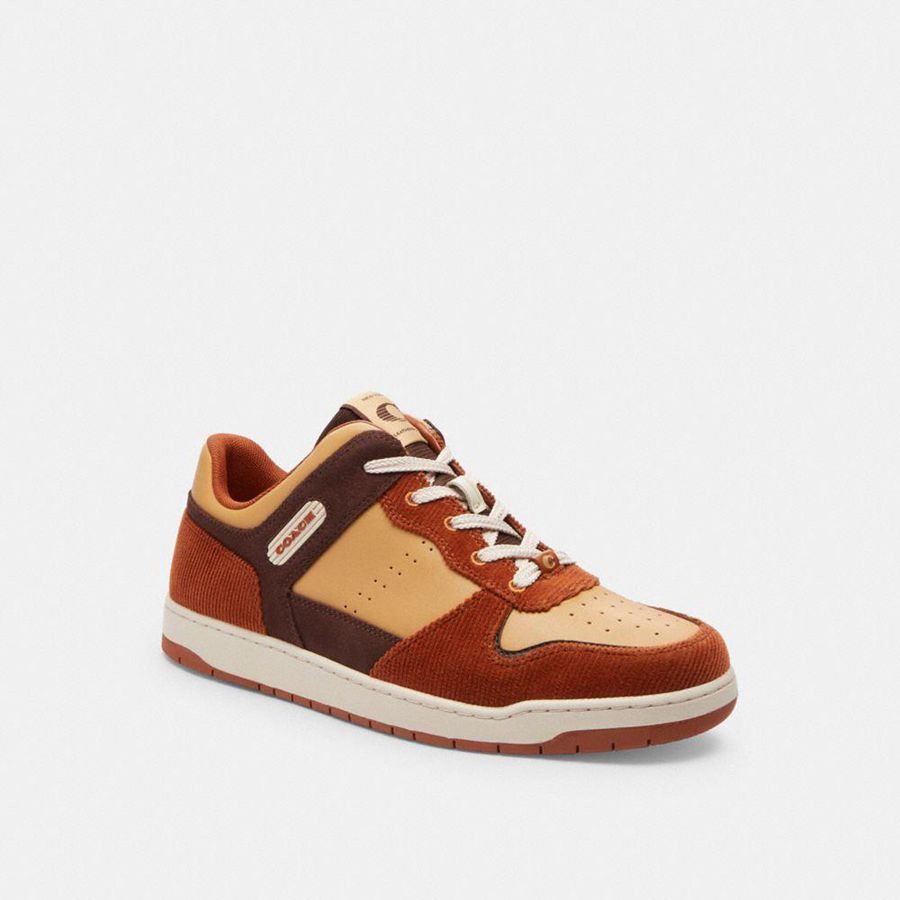 White Men COACH® C201 Sneakers | 82135EDOA