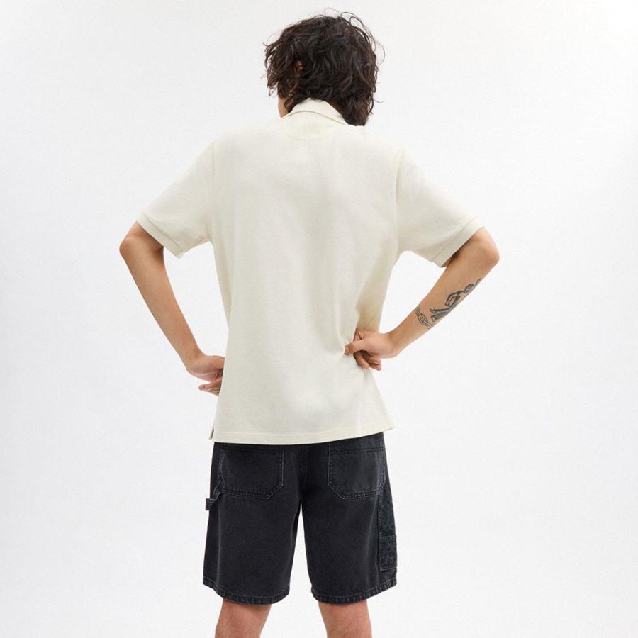 White Men COACH® Horse And Carriage Classic Polo In Organic Cotton T-Shirt | 08236CFZP