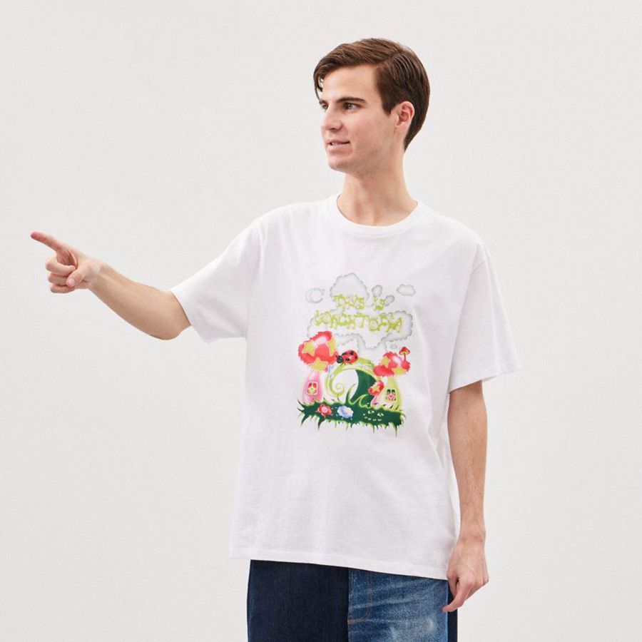 White Men COACH® Relaxed With This Is Coachtopia Print T-Shirt | 42679AZPE