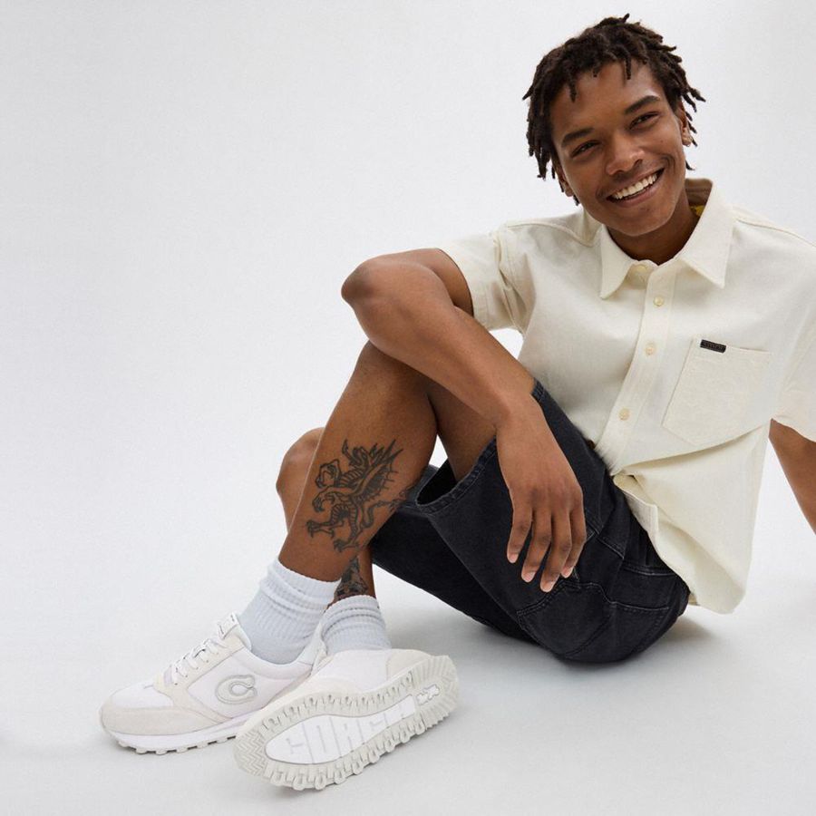 White Men COACH® Runner Sneakers | 19083FKDT