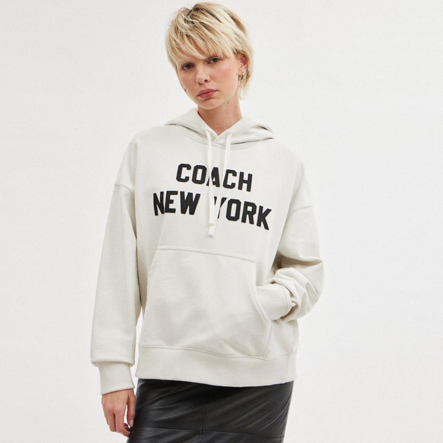 White Men COACH® Sweatshirt Hoodie | 91526GTEM