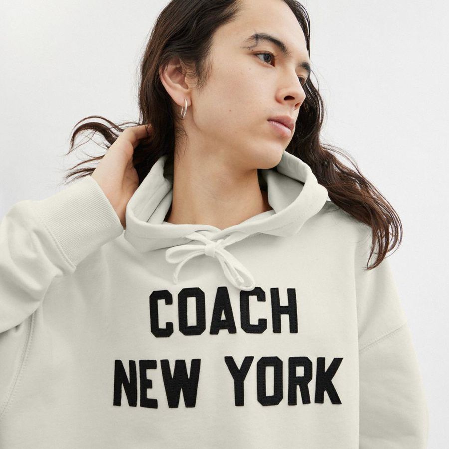 White Men COACH® Sweatshirt Hoodie | 91526GTEM