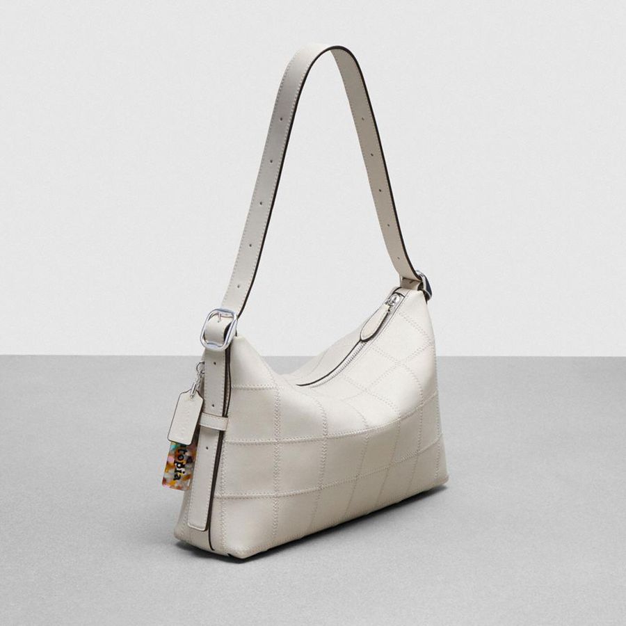 White Women COACH® Alter/Ego In Checkerboard Upcrafted Leather Shoulder Bag | 07365GBOE