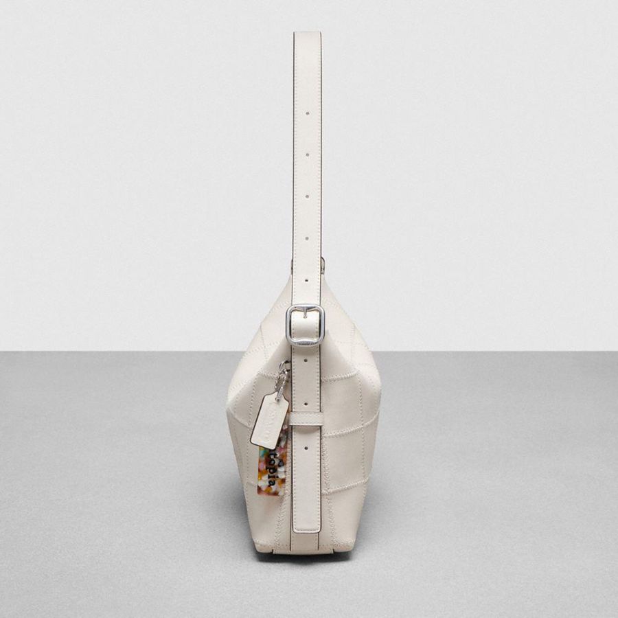 White Women COACH® Alter/Ego In Checkerboard Upcrafted Leather Shoulder Bag | 07365GBOE