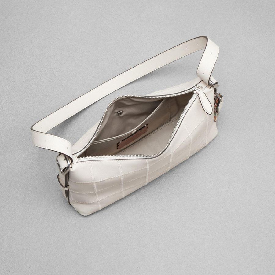 White Women COACH® Alter/Ego In Checkerboard Upcrafted Leather Shoulder Bag | 07365GBOE