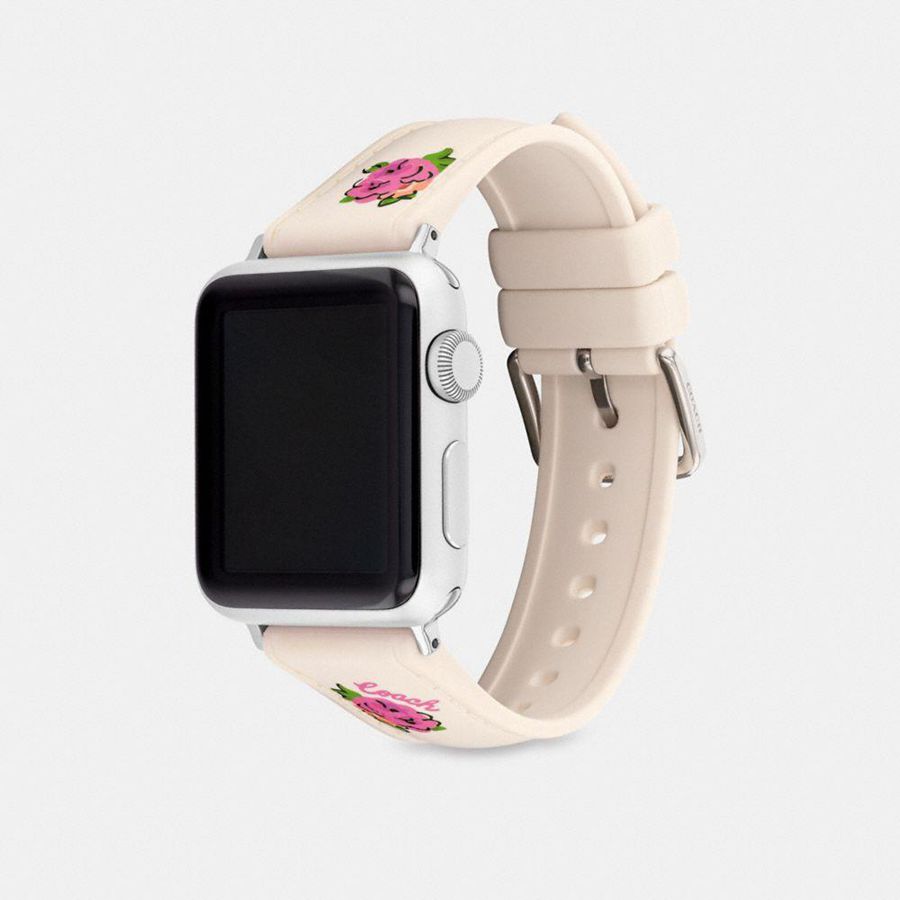 White Women COACH® Apple® Strap, 38 Mm, 40 Mm And 41 Mm Watches | 29385ZUDB