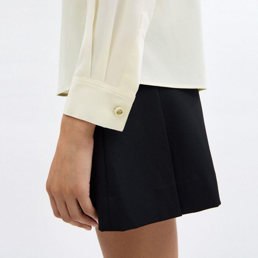 White Women COACH® Blouse Shirt | 53147FCKS