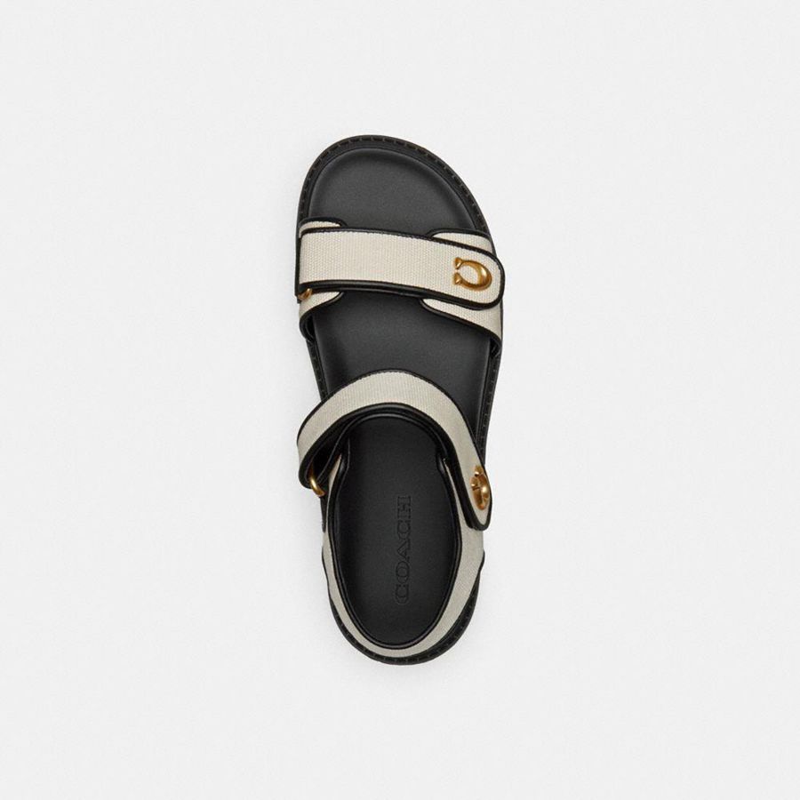 White Women COACH® Brynn Sandals | 56219ORJM