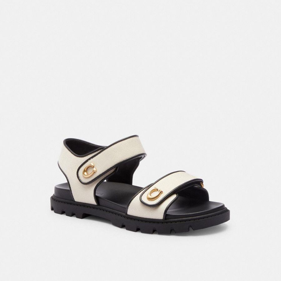 White Women COACH® Brynn Sandals | 56219ORJM