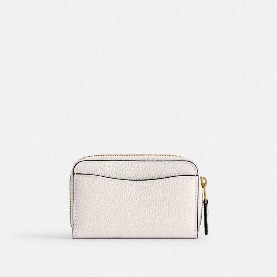 White Women COACH® Essential Small Zip Around Card Case Wallet | 89237LKVU