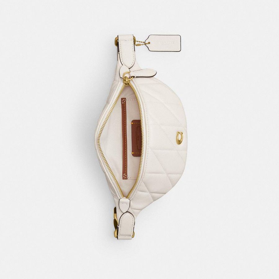 White Women COACH® Essential With Pillow Quilting Belt Bags | 05879HAUO