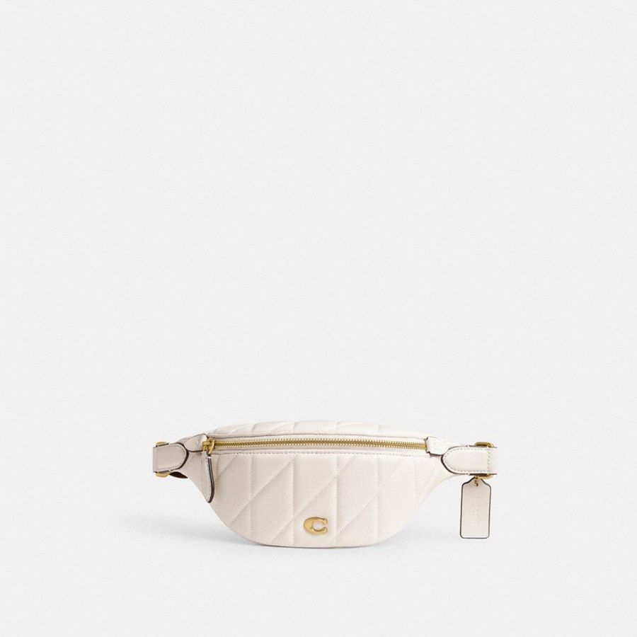 White Women COACH® Essential With Pillow Quilting Belt Bags | 05879HAUO