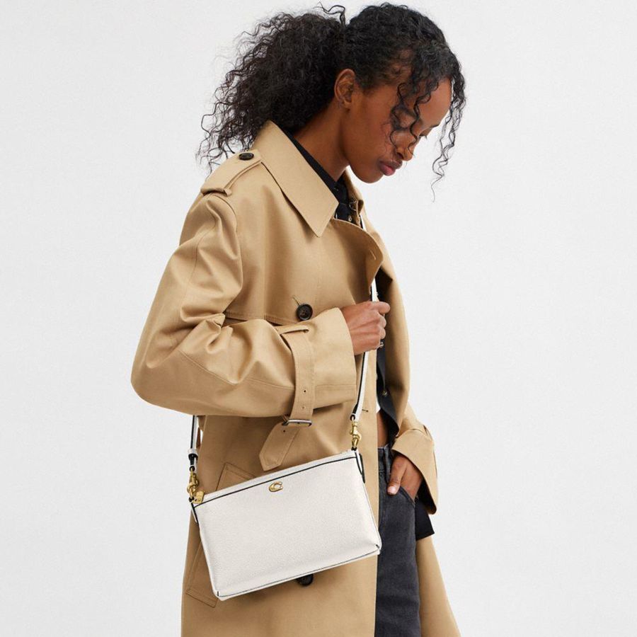 White Women COACH® Legacy Zip Top Crossbody Bag | 97241JDCW