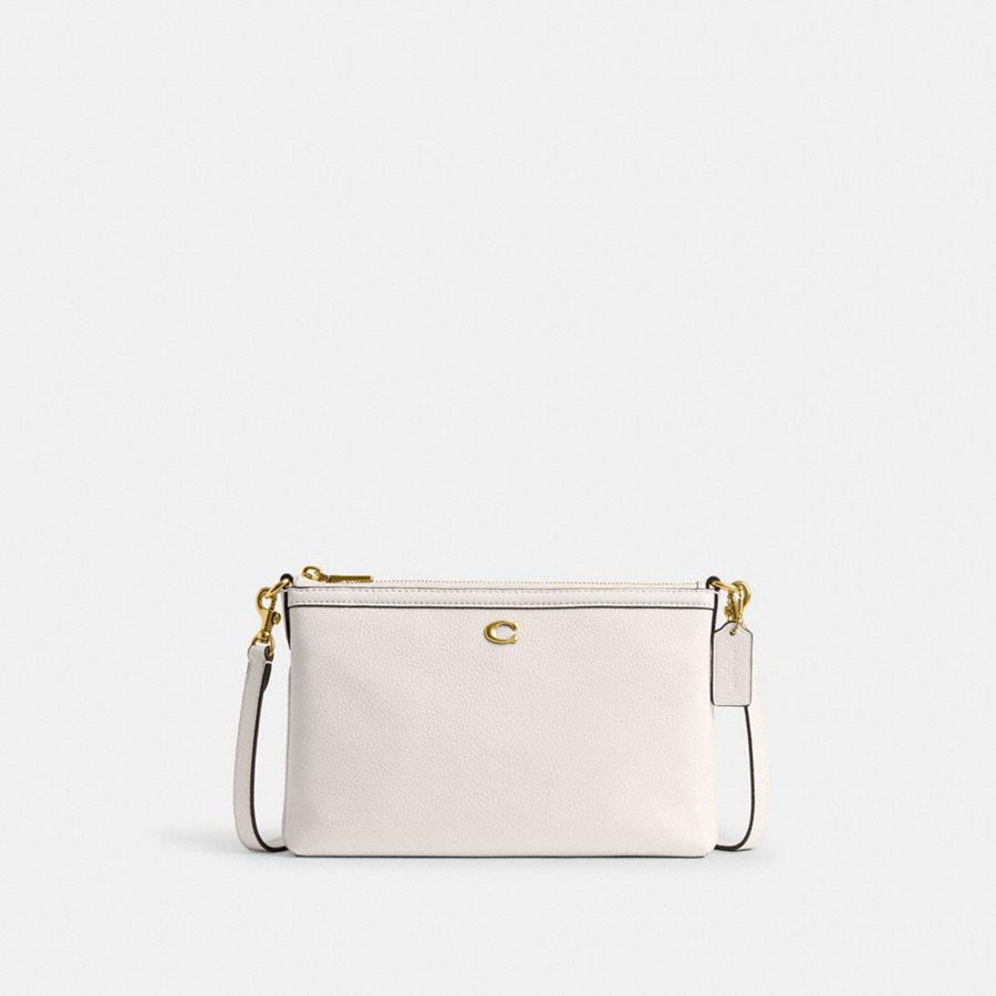 White Women COACH® Legacy Zip Top Crossbody Bag | 97241JDCW