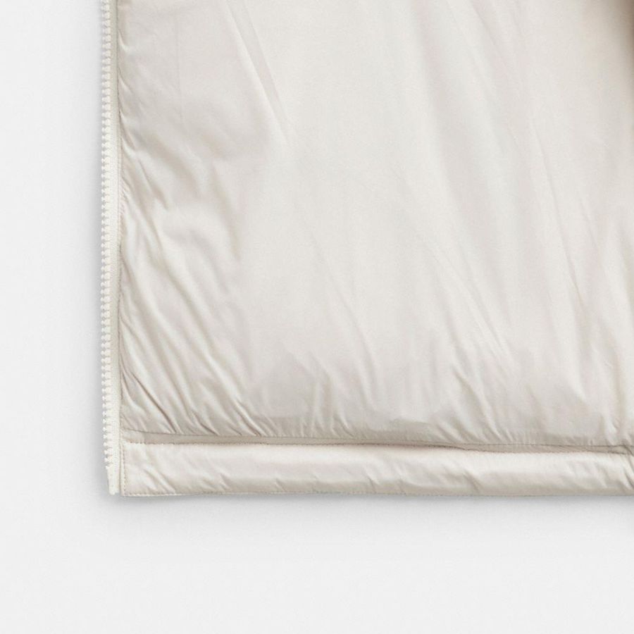 White Women COACH® Mid Length Belted Down In Recycled Polyamide Jacket | 86421DFCO