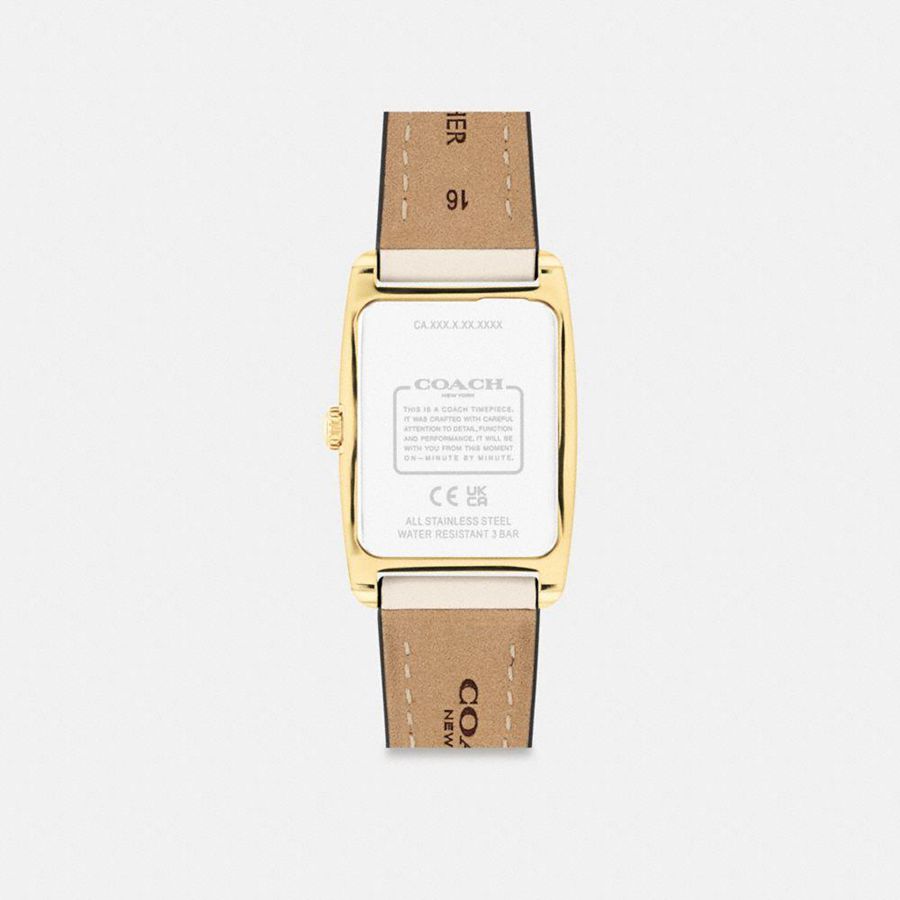 White Women COACH® Reese, 24 Mm X 35 Mm Watches | 98532VHWI