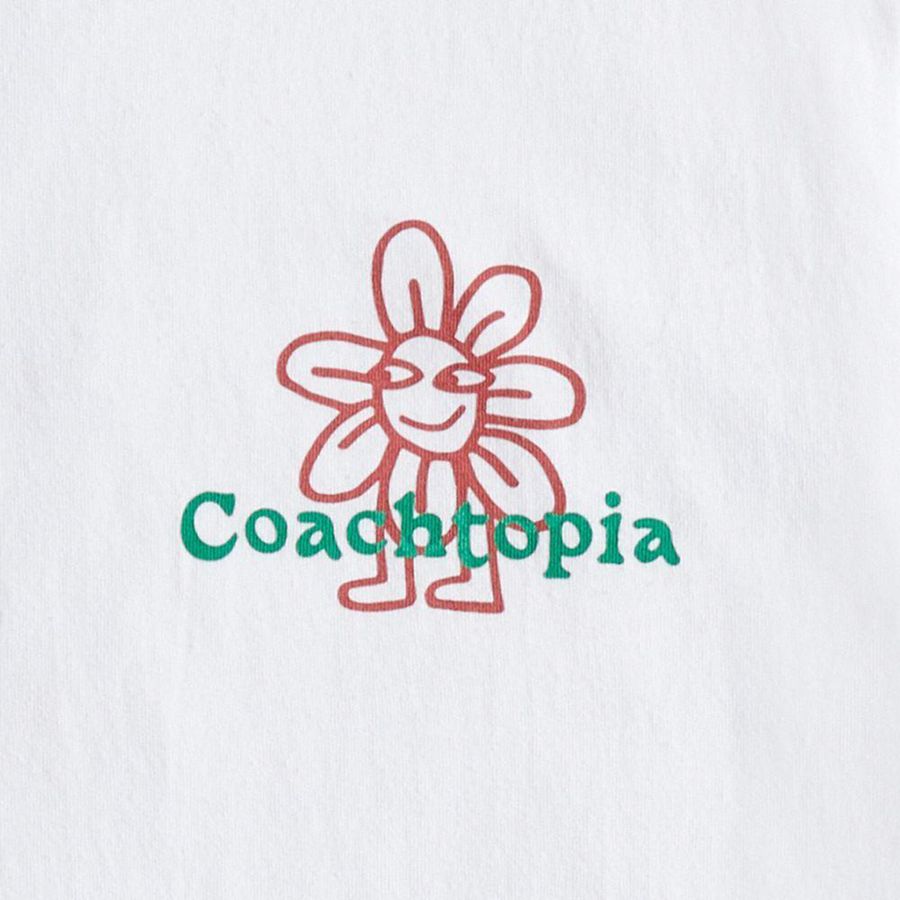 White Women COACH® Relaxed With Flower Print T-Shirt | 23784PTKJ