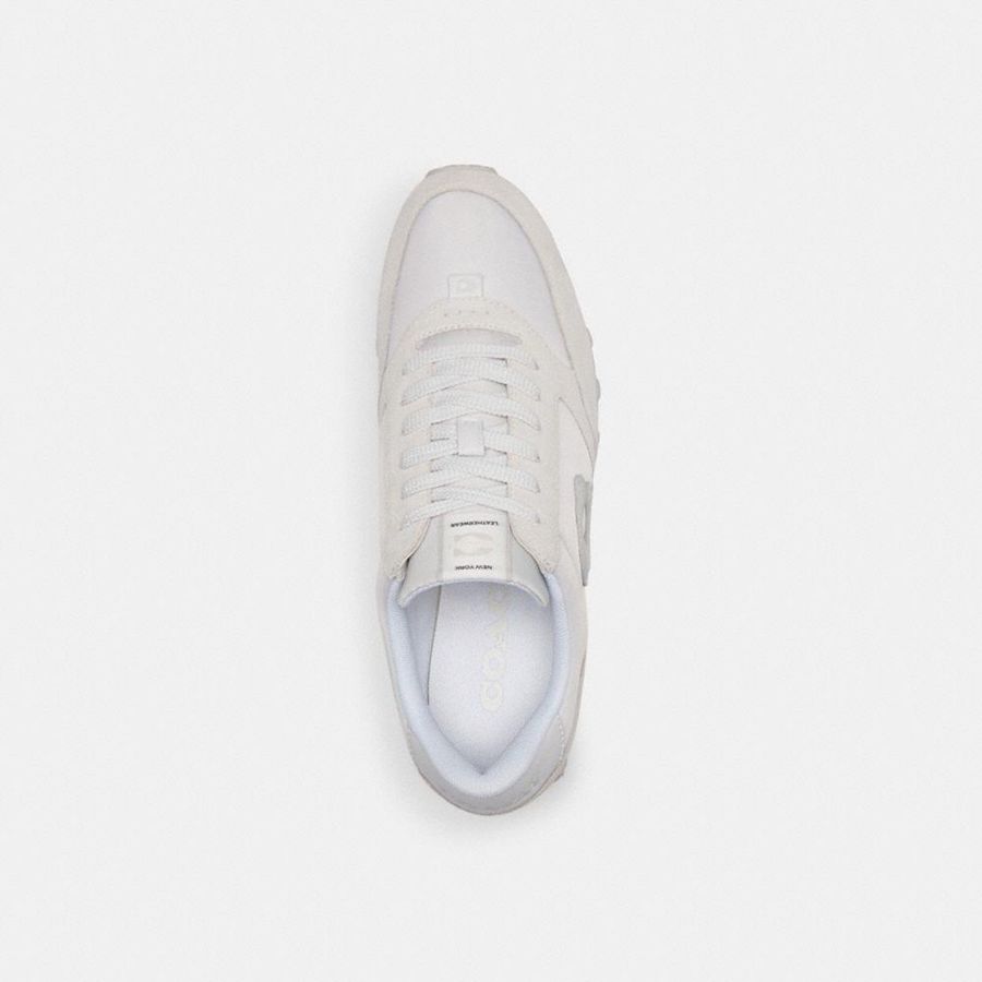 White Women COACH® Runner Sneakers | 40217ECWR
