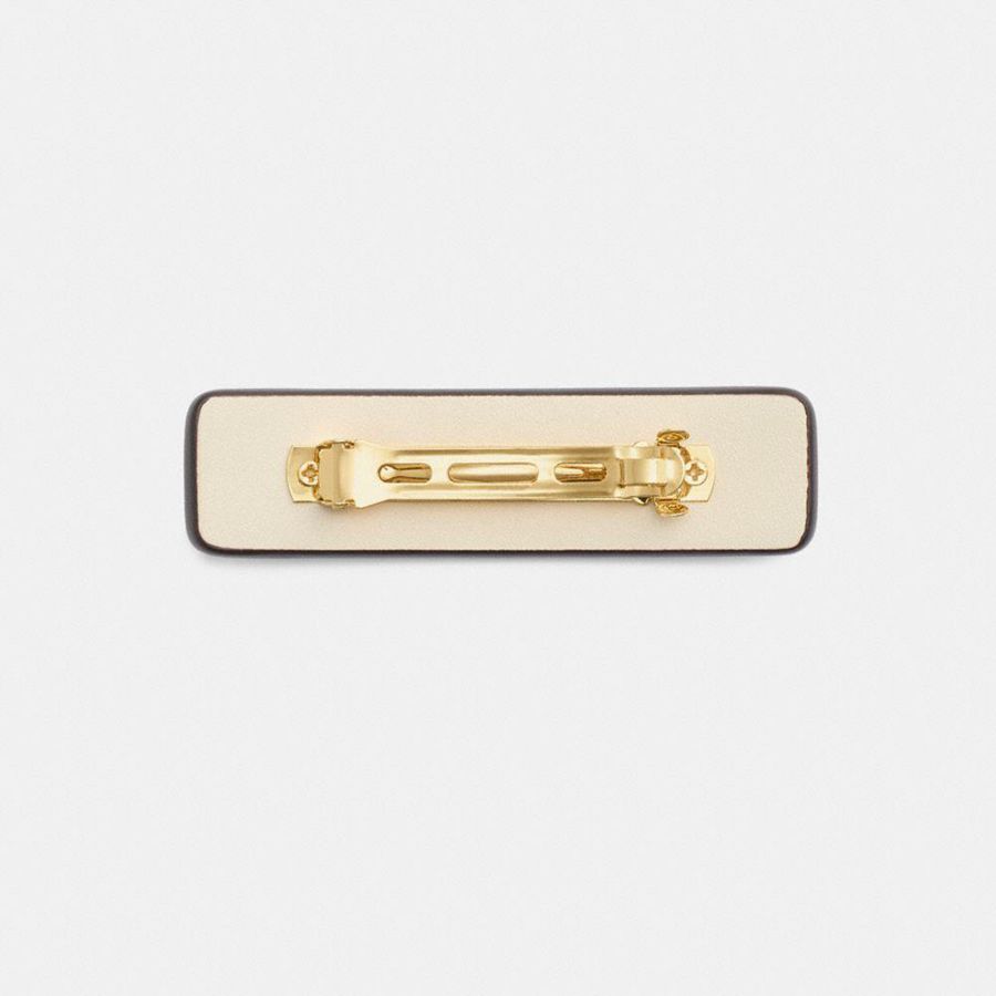 White Women COACH® Signature Leather Barrette Jewelry | 58632XLJW