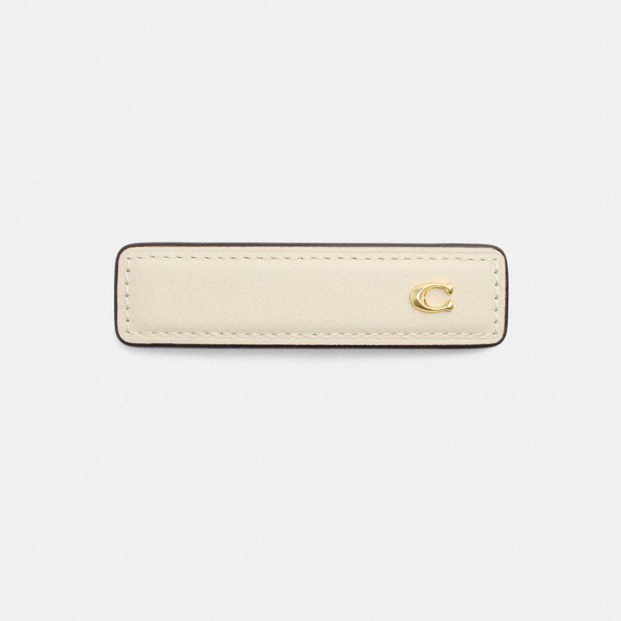 White Women COACH® Signature Leather Barrette Jewelry | 58632XLJW