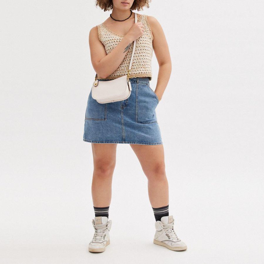 White Women COACH® Swinger Crossbody Bag | 26041XDLI