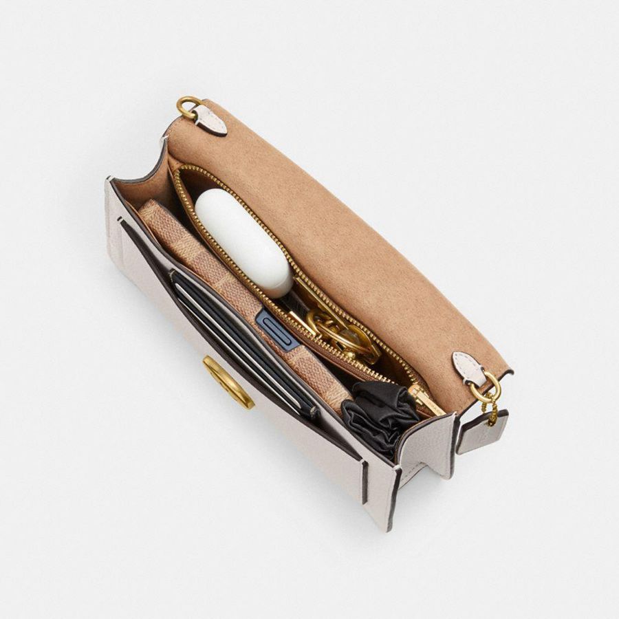 White Women COACH® Tabby Chain Clutch Bags | 89514MZIB