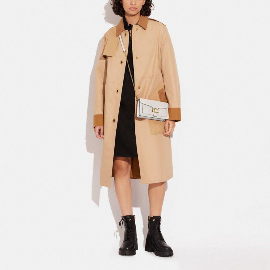 White Women COACH® Tabby Chain Clutch Bags | 89514MZIB