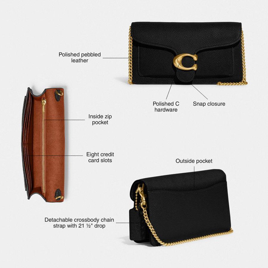 White Women COACH® Tabby Chain Clutch Bags | 89514MZIB