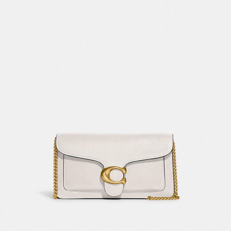 White Women COACH® Tabby Chain Clutch Bags | 89514MZIB