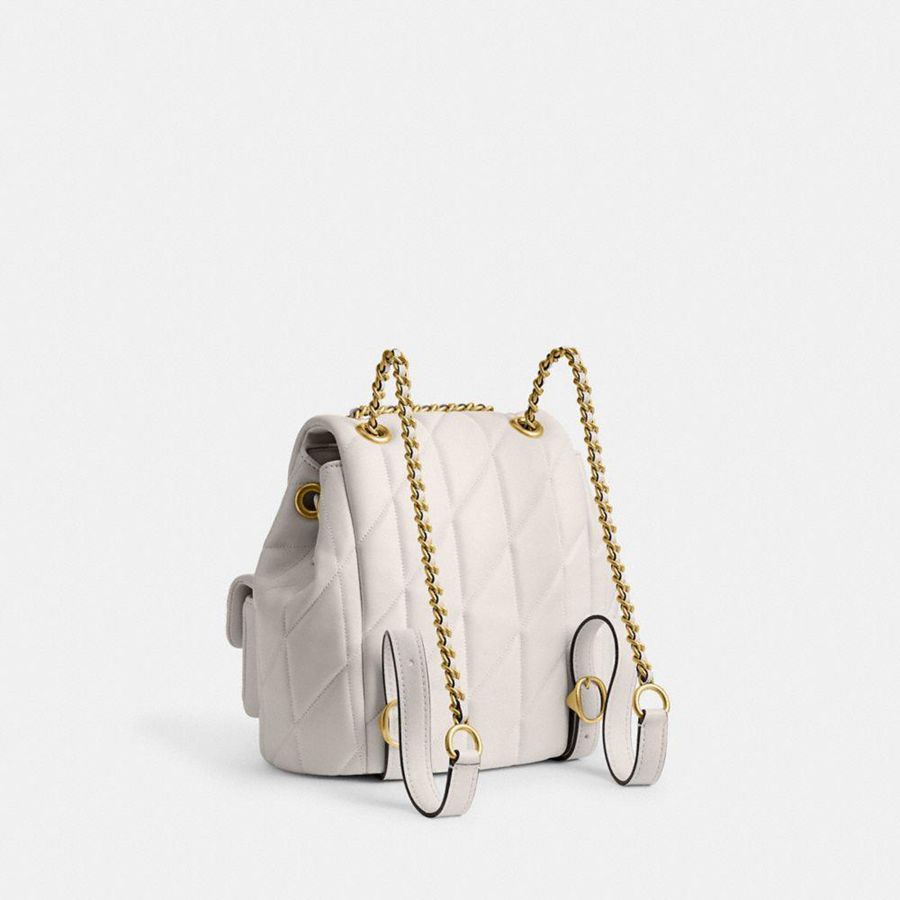 White Women COACH® Tabby With Pillow Quilting Backpack | 96234YXAC