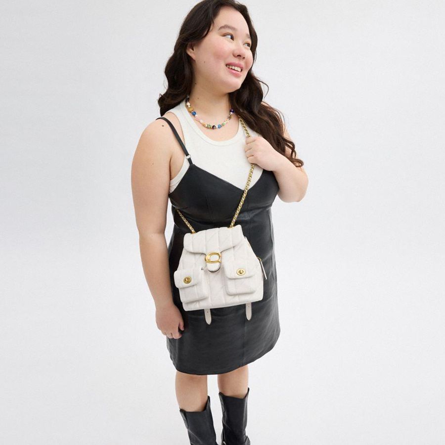 White Women COACH® Tabby With Pillow Quilting Backpack | 96234YXAC
