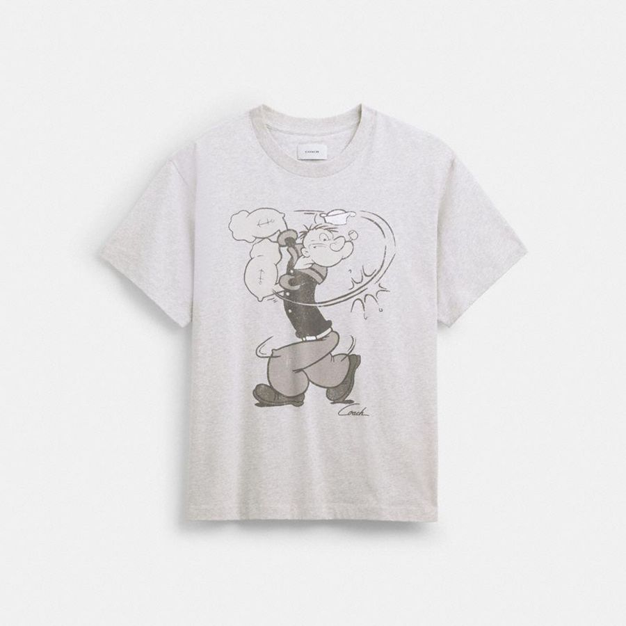 White Women COACH® X Popeye T-Shirt | 87561LKYD